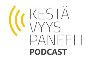 Kestävyyspaneelin podcast-sarjan logo.